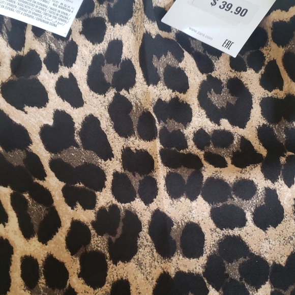 Zara Basic Leopard Belted Paperbag Shorts Med - Picture 6 of 6